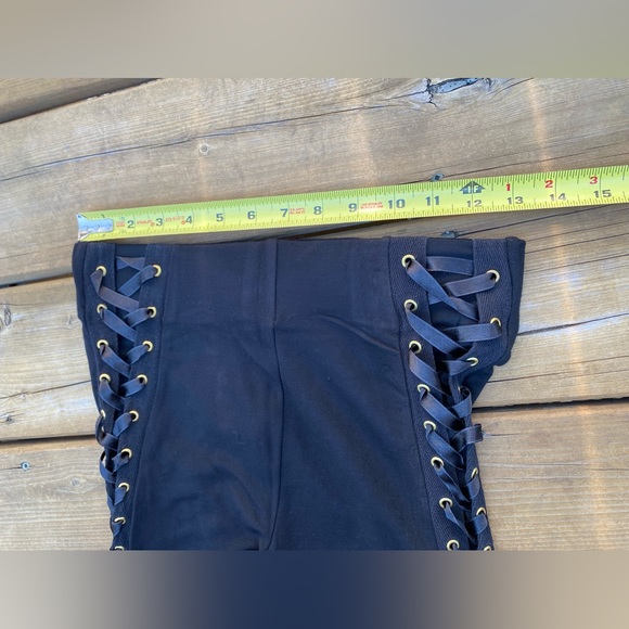 Topshop LACE UP SIDE SLIM Leggings in Black PANTS US 6 - Picture 3 of 6